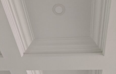 waffle ceiling with crown moulding