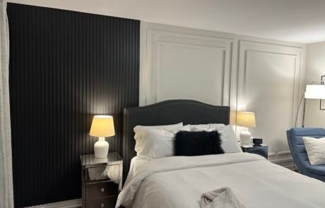 Master bedroom wainscoting installation