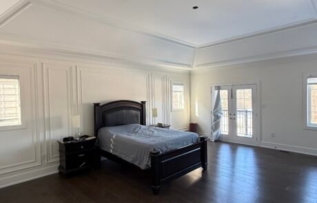 Master bedroom wainscoting installation